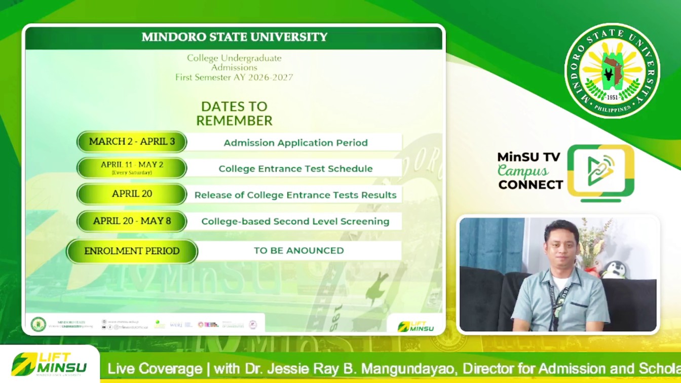 MinSU lays down admissions process; answers FAQs for A.Y. 2026-2027
