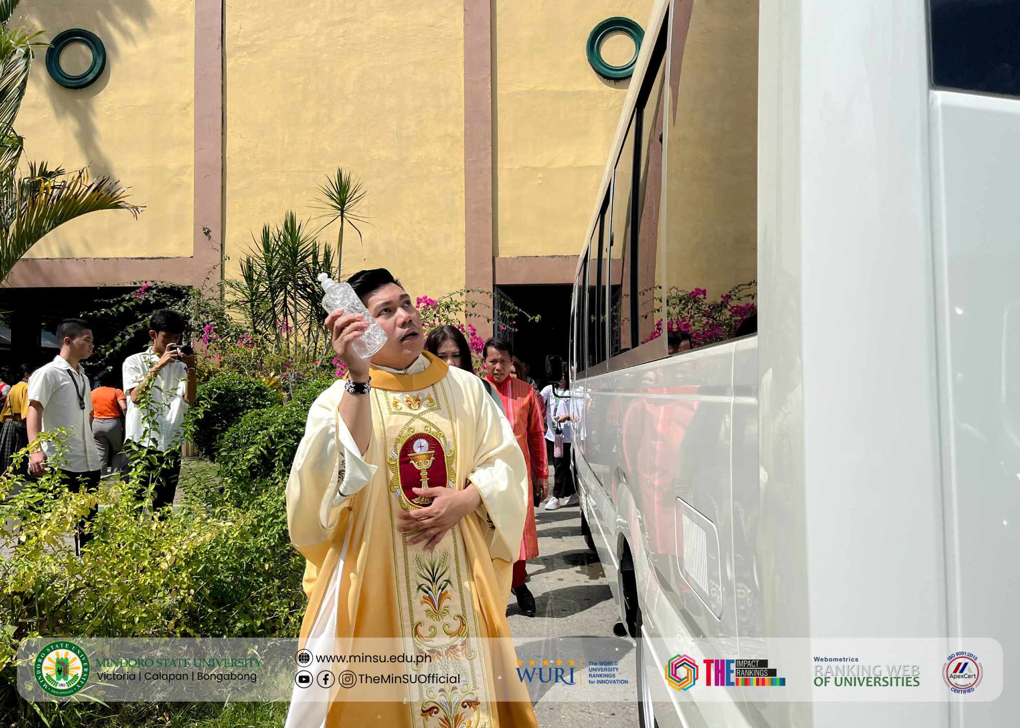 New campus bus blessed at MinSU Calapan to support academic mobility